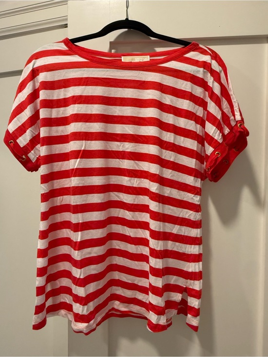 Michael Kors Tops - Michael Kors Red/White Striped Short Sleeve Top - Like New